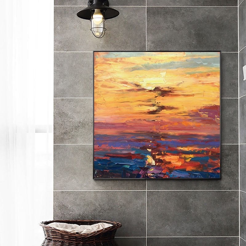 Obra de arte abstracto Sunset óleo sobre lienzo Marte Gallery Llanogrande