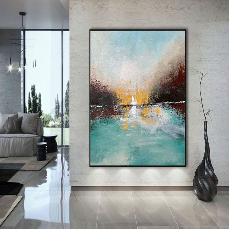 Obra de arte abstracto Sunset In Santa Marta óleo sobre lienzo Marte Gallery Llanogrande