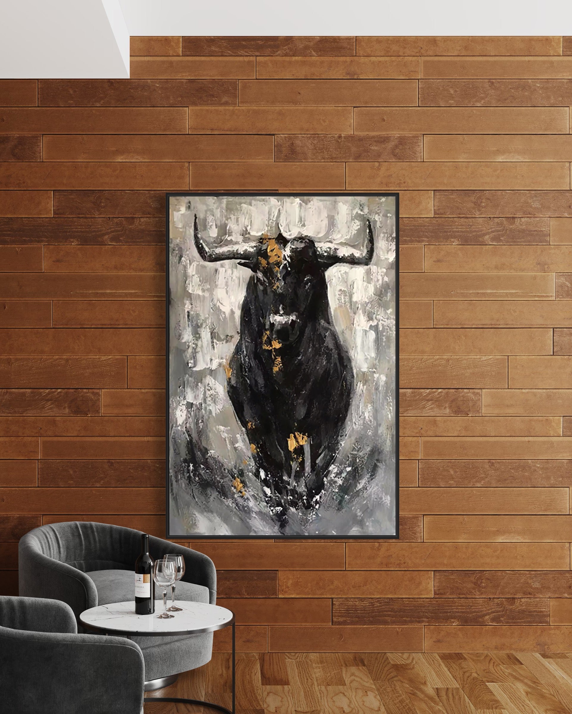 Obra de arte figurativo The Bull óleo sobre lienzo Marte Gallery Llanogrande