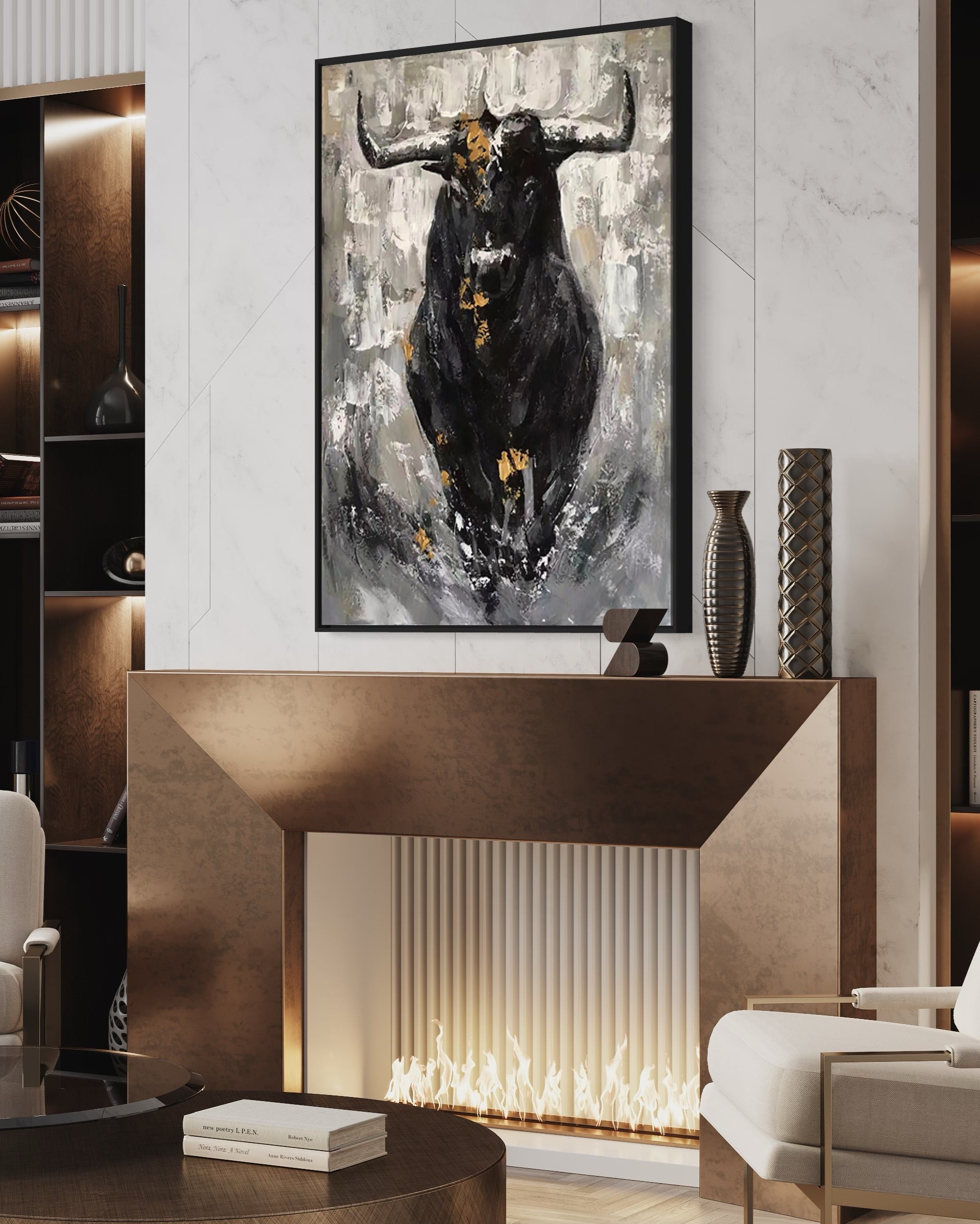 Obra de arte figurativo The Bull óleo sobre lienzo Marte Gallery Llanogrande