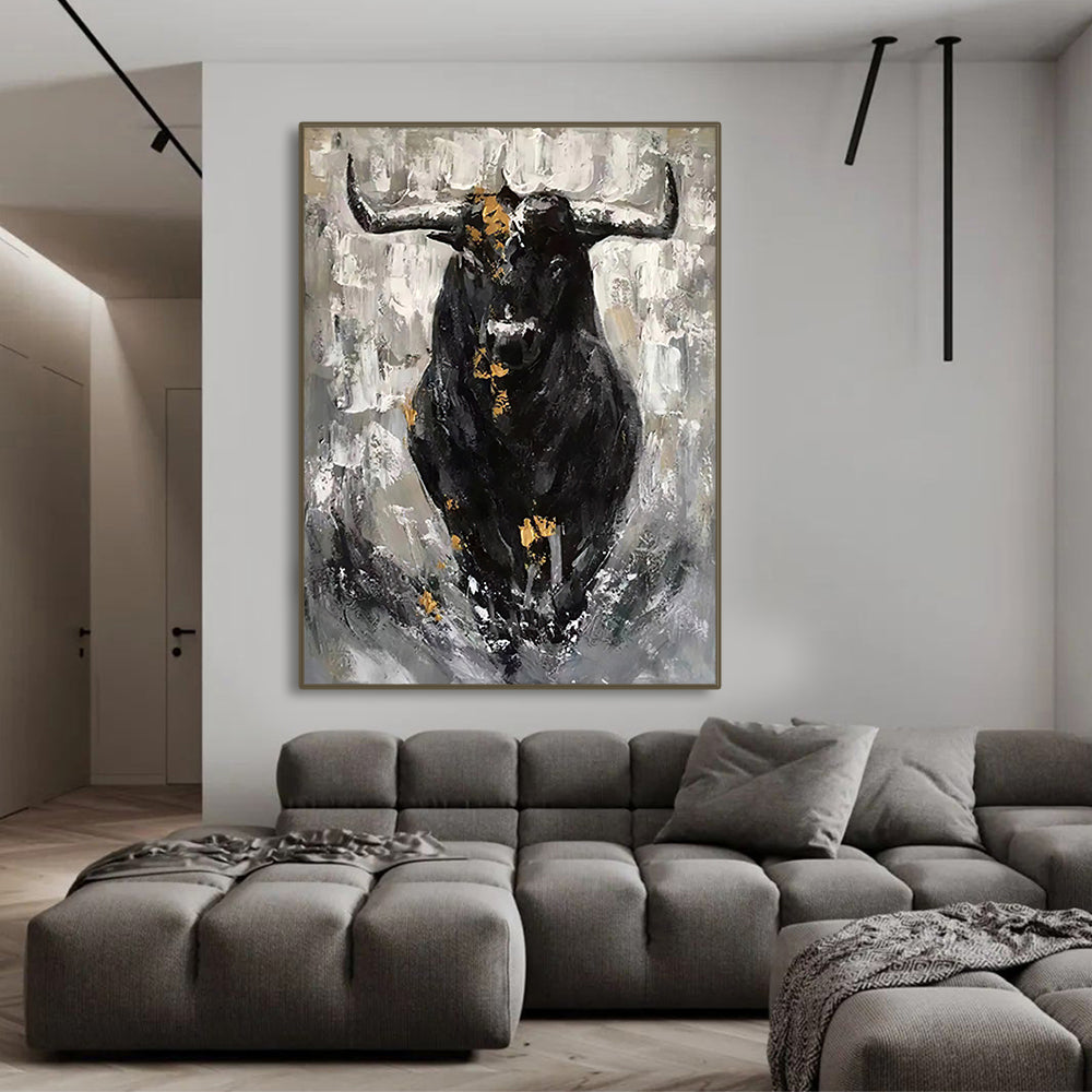 Obra de arte figurativo The Bull óleo sobre lienzo Marte Gallery Llanogrande