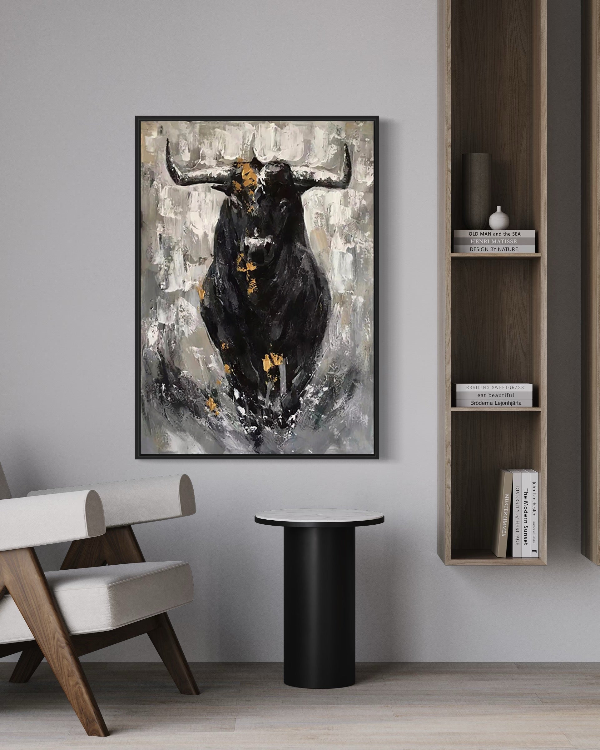 Obra de arte figurativo The Bull óleo sobre lienzo Marte Gallery Llanogrande