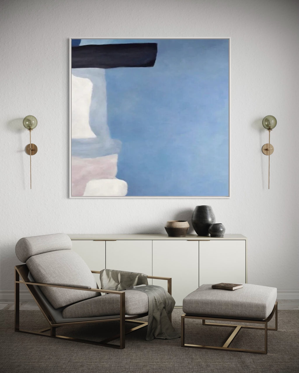 Obra de arte abstracto Tranquillity óleo sobre lienzo Marte Gallery Llanogrande