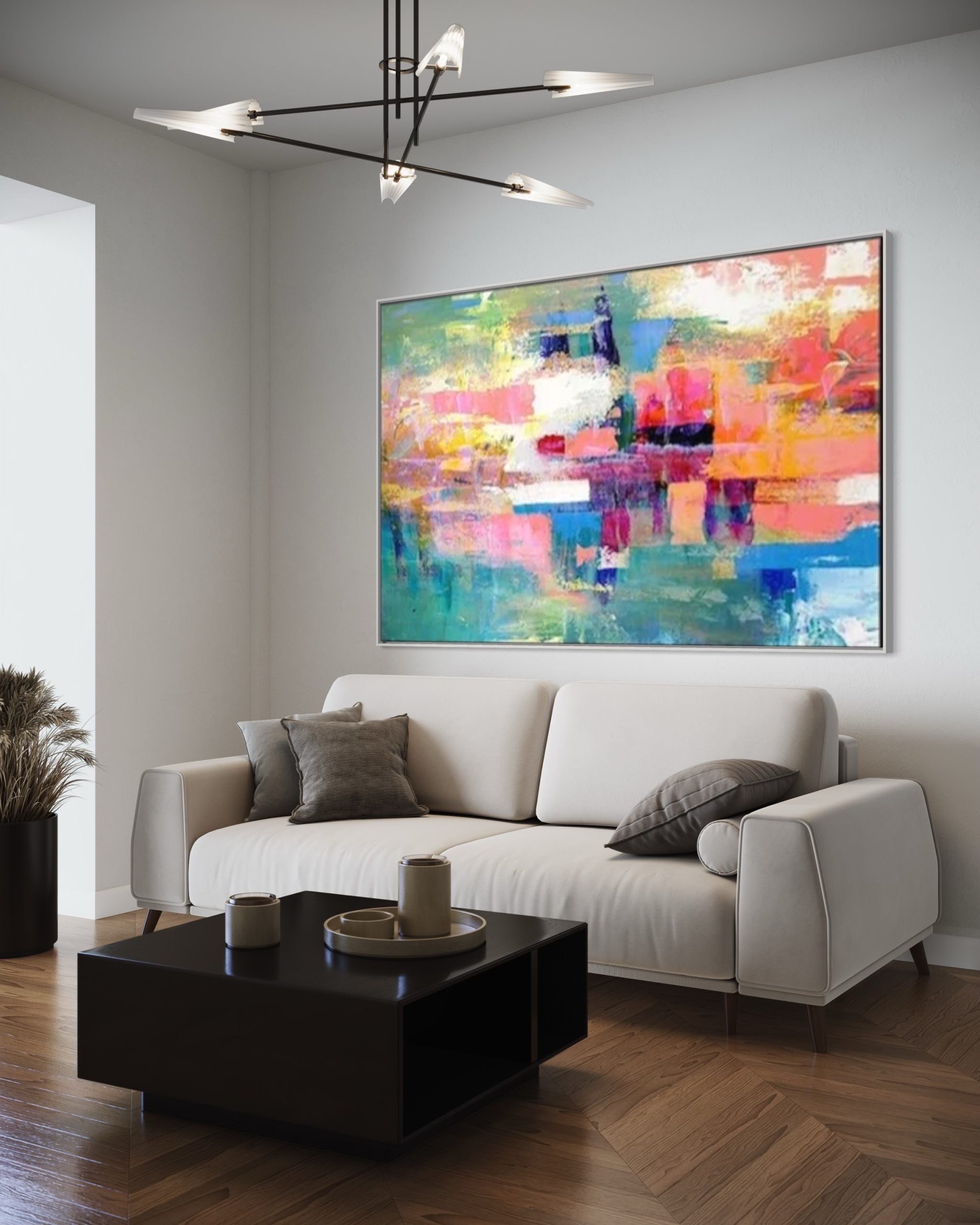 Obra de arte abstracto Vida óleo sobre lienzo Marte Gallery Llanogrande