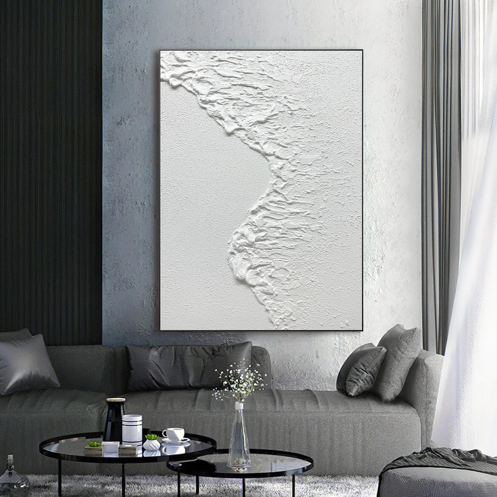Obra de arte abstracto White Texture 10 óleo sobre lienzo Marte Gallery Llanogrande