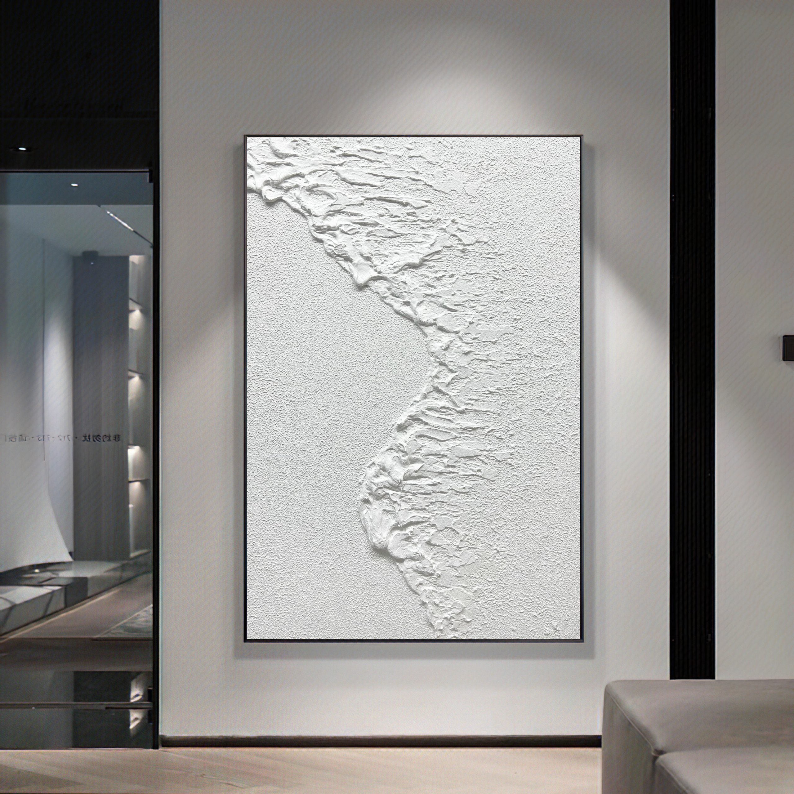 Obra de arte abstracto White Texture 10 óleo sobre lienzo Marte Gallery Llanogrande