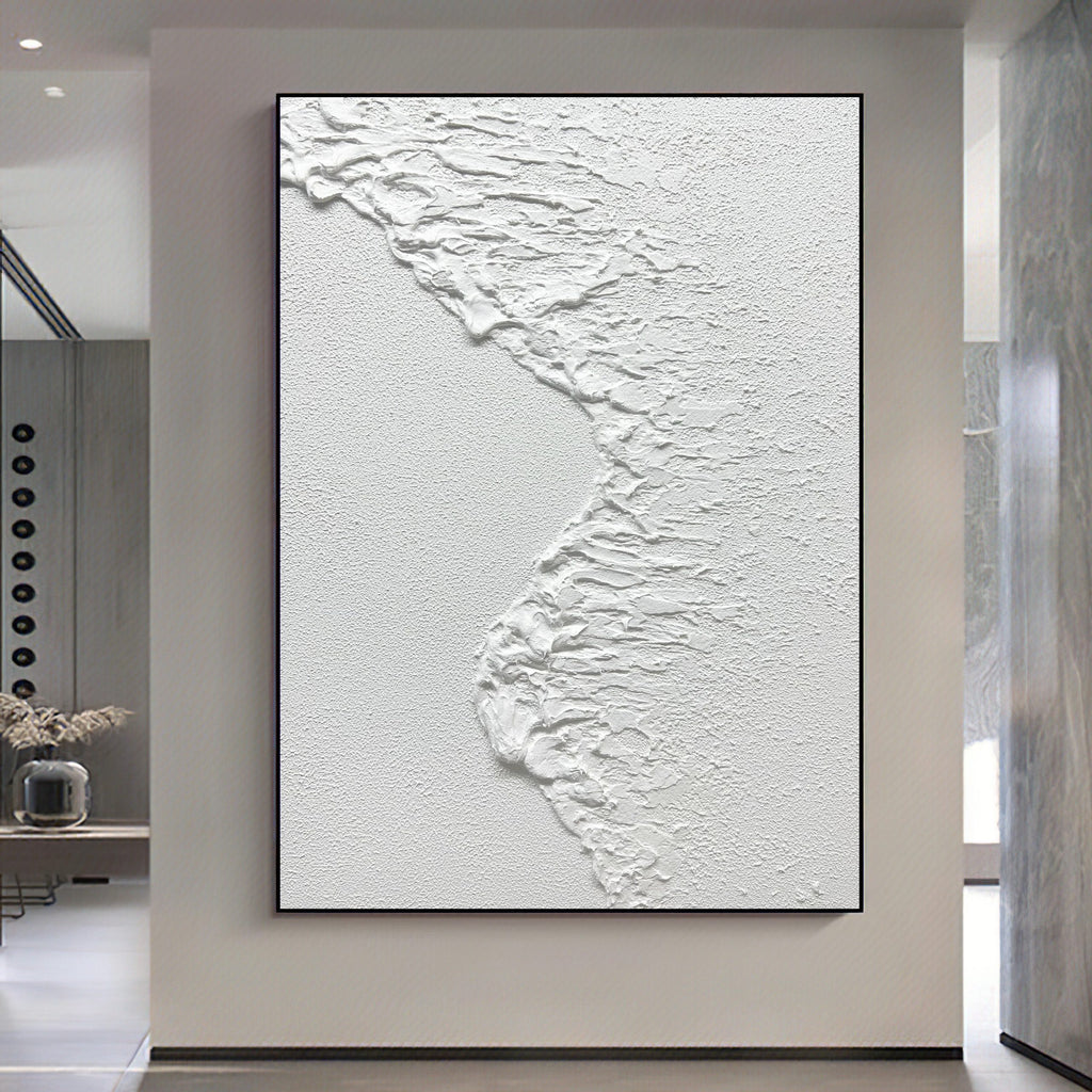 Obra de arte abstracto White Texture 10 óleo sobre lienzo Marte Gallery Llanogrande