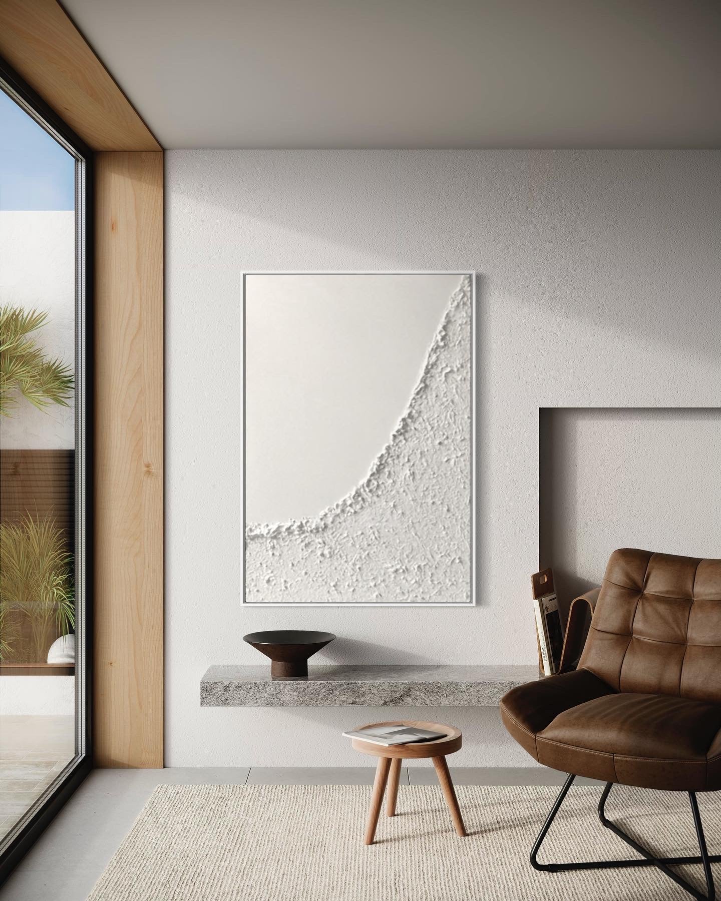 Obra de arte abstracto White Texture 6 óleo sobre lienzo Marte Gallery Llanogrande