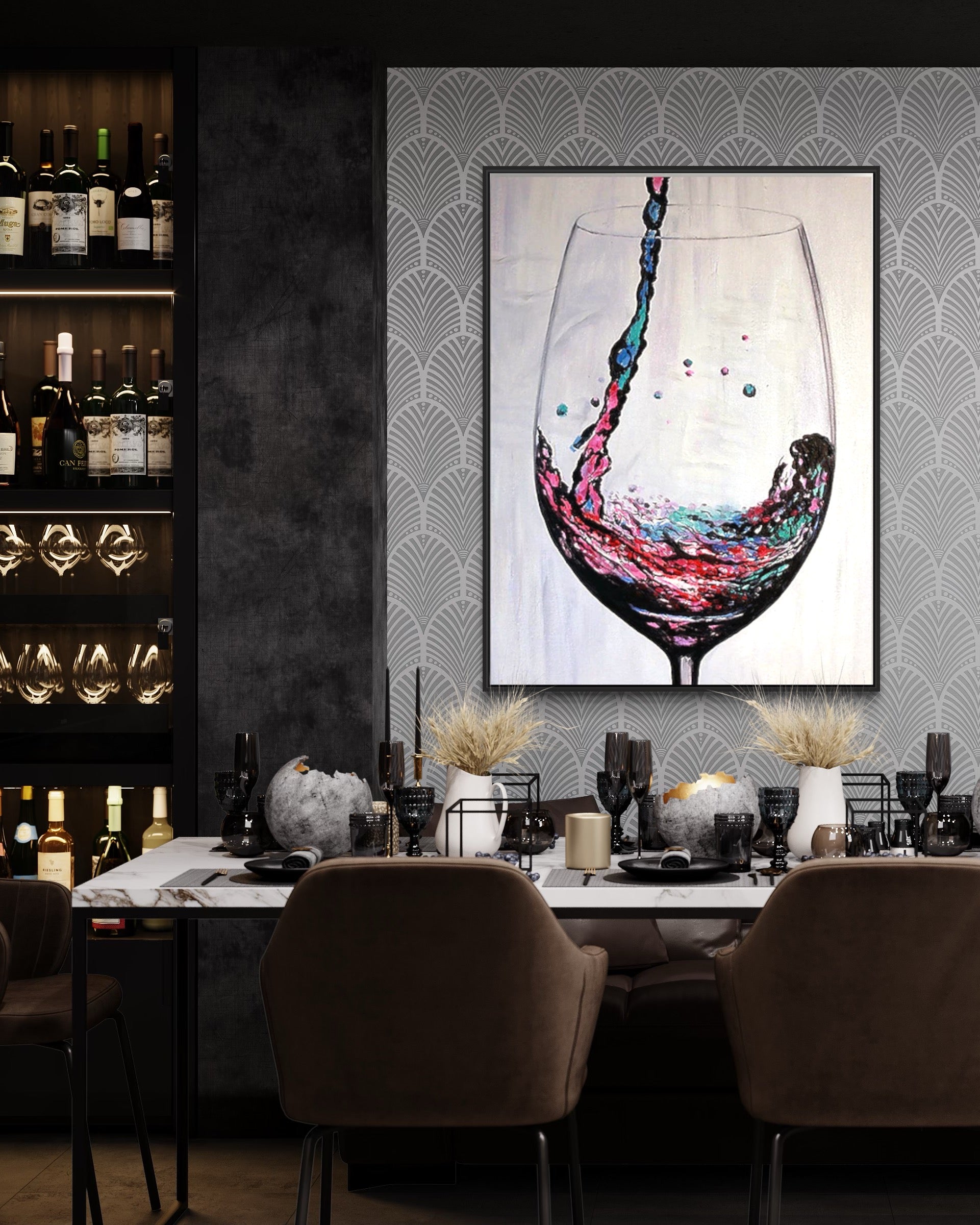 Obra de arte figurativo Wine óleo sobre lienzo Marte Gallery Llanogrande